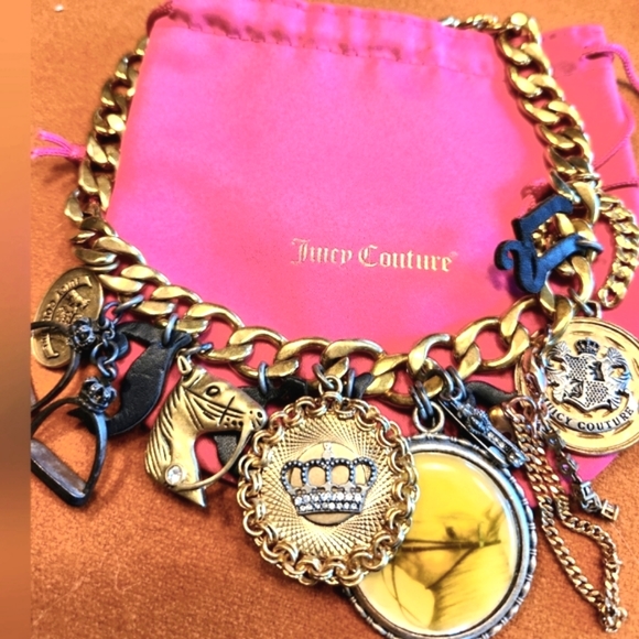 JUICY COUTURE Y2k Western Horseshoe JC Spurs Gold Chunky 16" Chain Toggle EUC LN - Picture 3 of 16